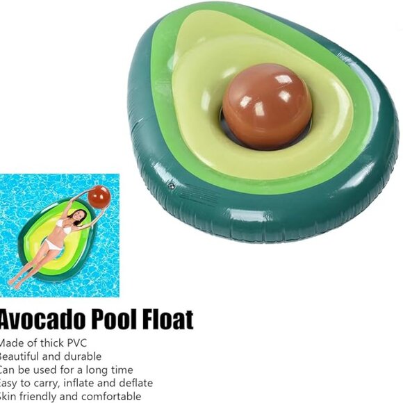 Avocado Pool Float PVC Inflatable Pools Raft Lounger Beach Floaty Party Toys - Picture 2 of 4